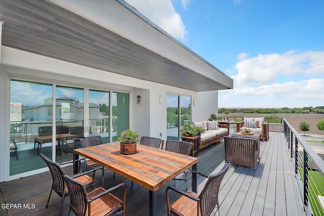 deck with an outdoor hangout area