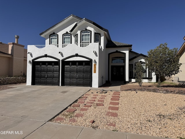 view of front of house with a garage