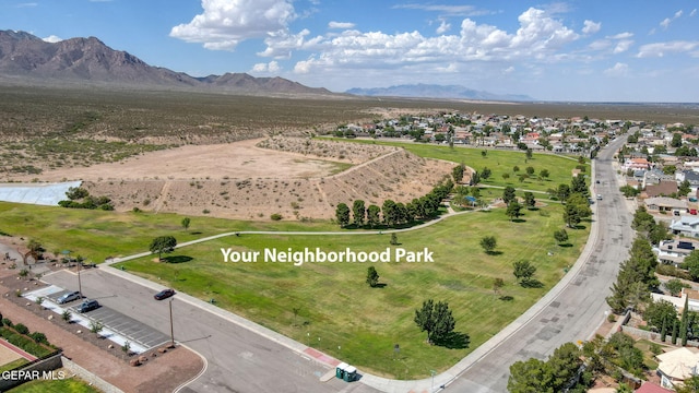 aerial view featuring a mountain view