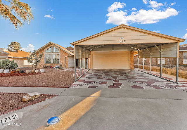 view of front of property featuring a garage