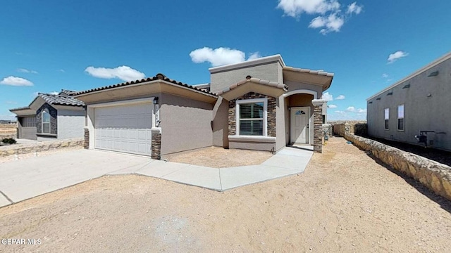 view of front of house with a garage