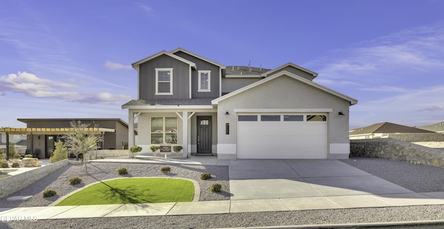 view of front property with a garage