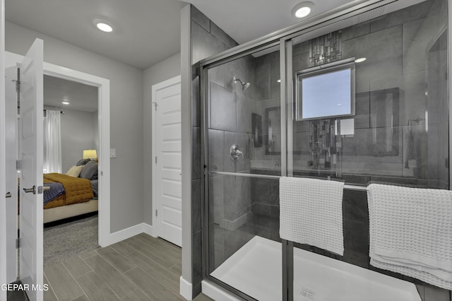 bathroom with walk in shower