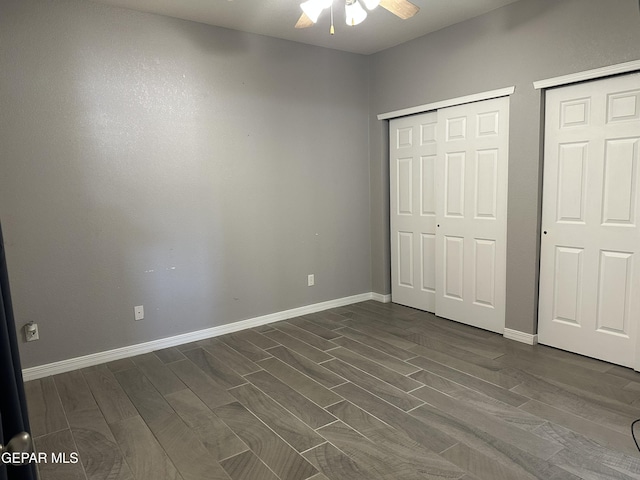 unfurnished bedroom with ceiling fan