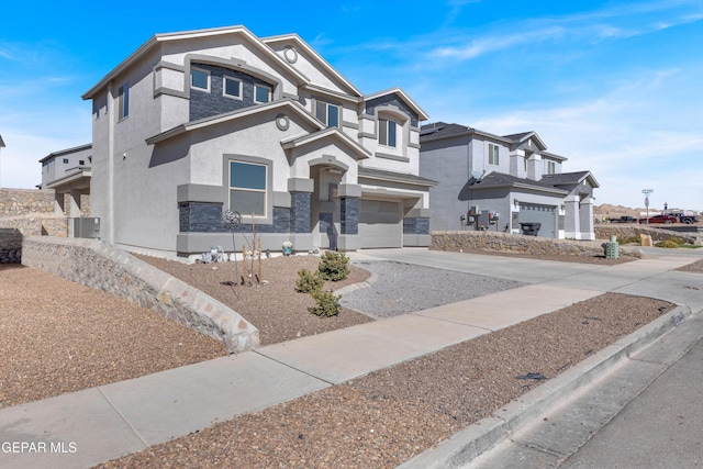 view of front of house with a garage