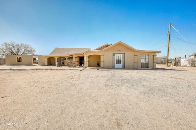 view of single story home