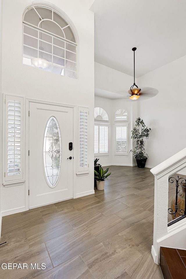 foyer with a high ceiling