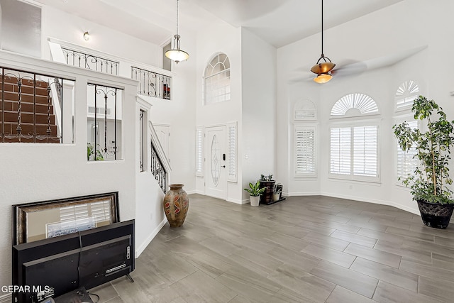 foyer with a high ceiling