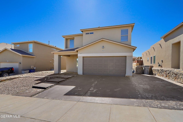 view of front property with a garage