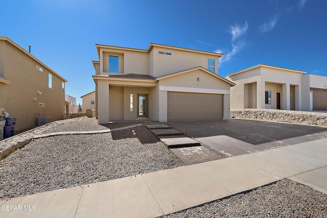 view of front facade featuring a garage