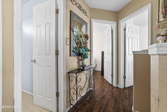 hall featuring wood-type flooring