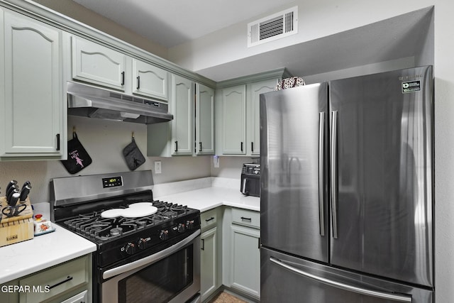 kitchen with appliances with stainless steel finishes