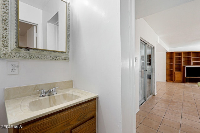 bathroom featuring vanity and tile patterned floors