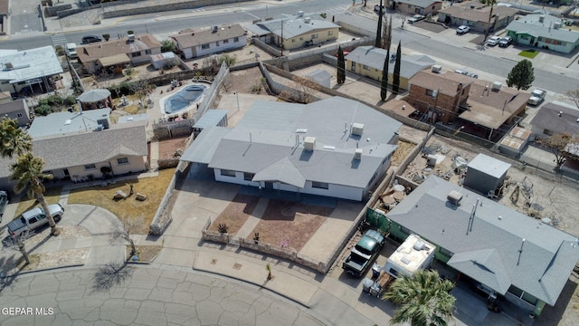 bird's eye view with a residential view