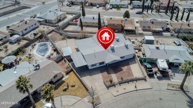 birds eye view of property featuring a residential view