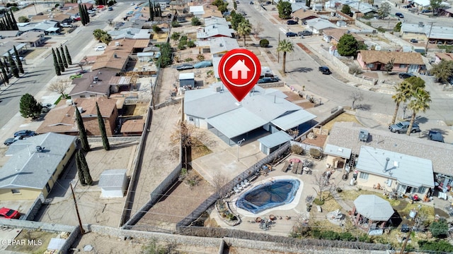 bird's eye view featuring a residential view