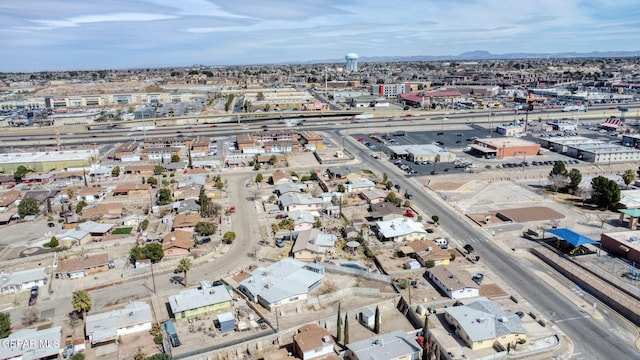 birds eye view of property with a city view