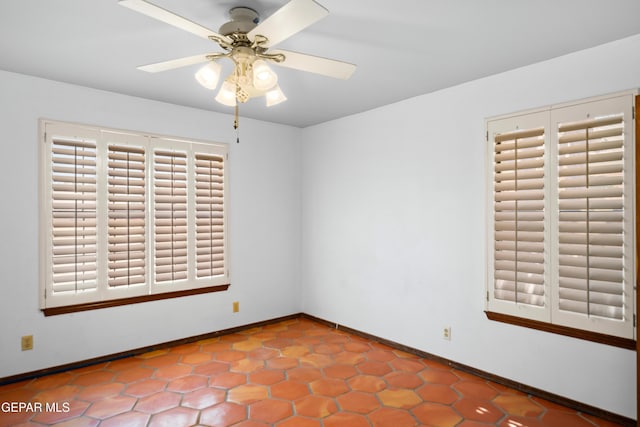 11204 Bob Mitchell Dr, El Paso, TX 79936 - spare room with baseboards and a ceiling fan