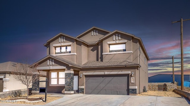 view of front of house featuring a garage