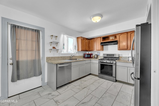 kitchen with stainless steel appliances and sink