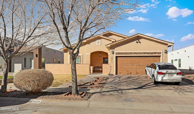 view of front of home with a garage