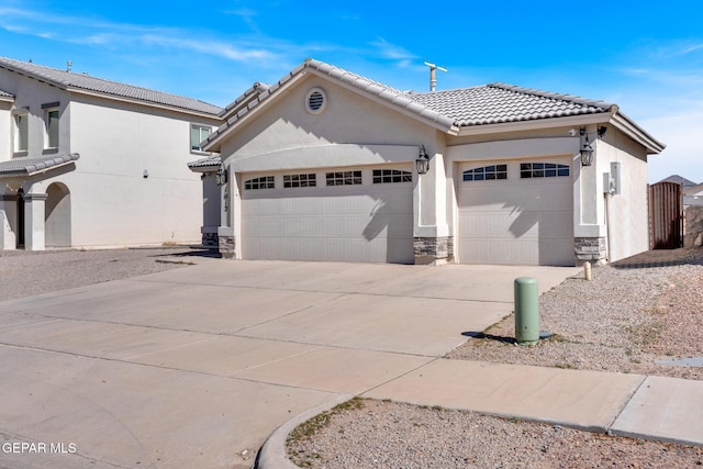 view of front facade with a garage