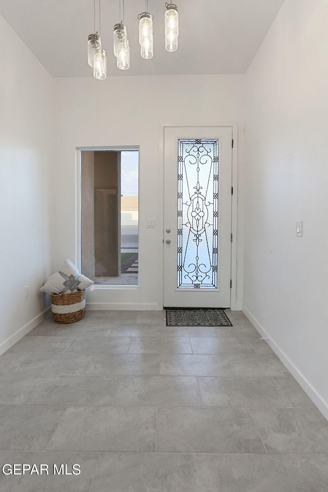 foyer with baseboards