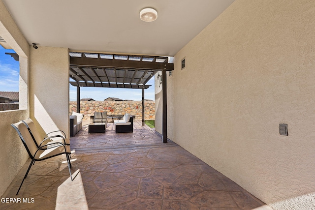 view of patio / terrace featuring an outdoor hangout area