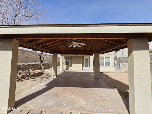 view of patio with ceiling fan