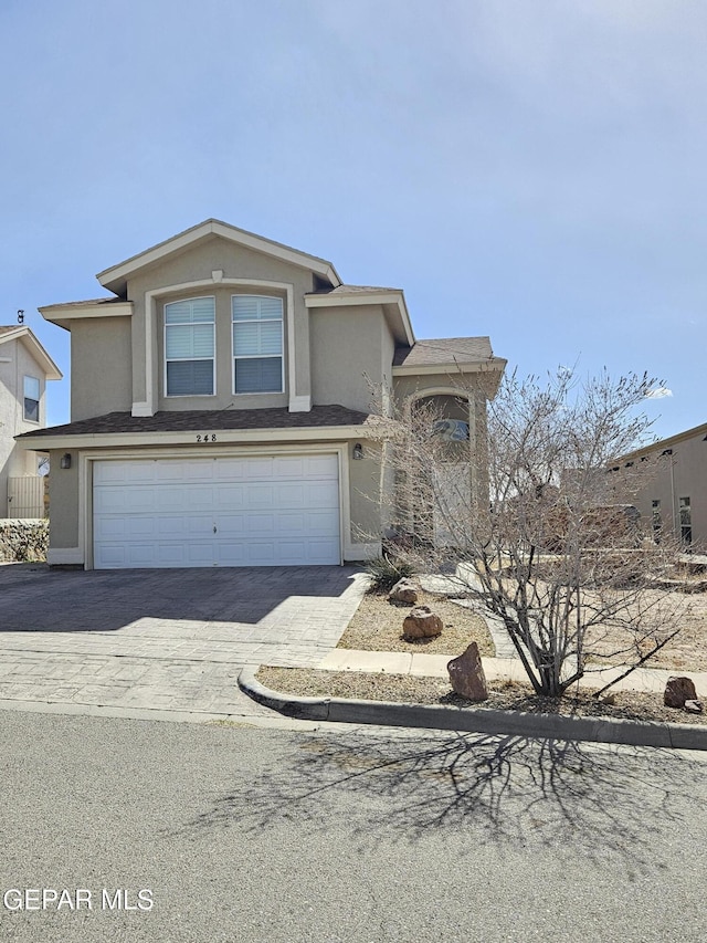 front facade featuring a garage