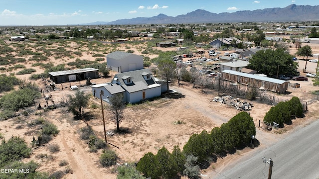 drone / aerial view with a mountain view