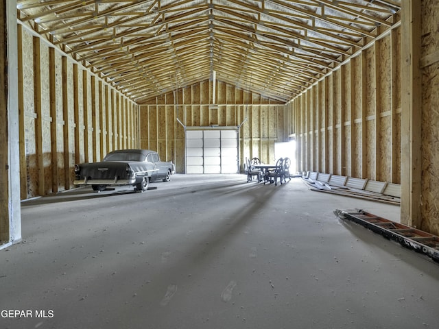 misc room featuring high vaulted ceiling