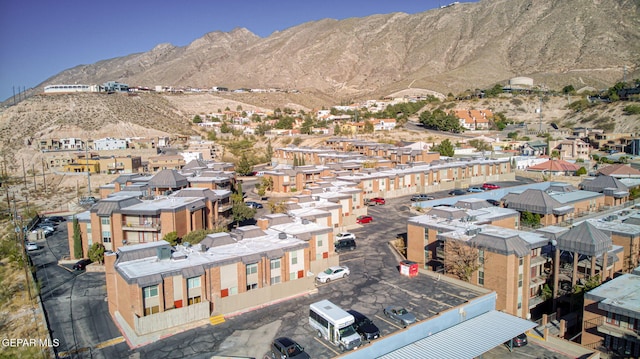 aerial view with a mountain view