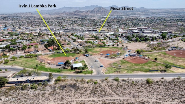 aerial view featuring a mountain view