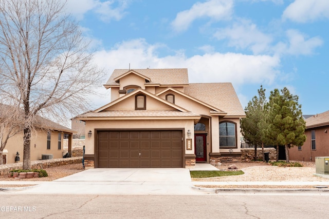 view of front of property featuring a garage