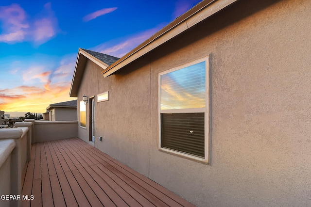 view of deck at dusk