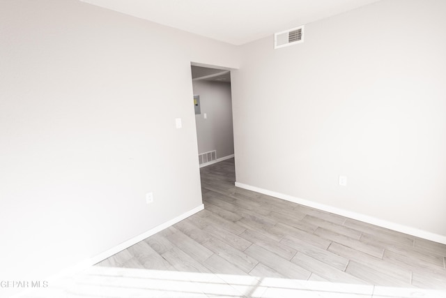 empty room featuring light wood-type flooring