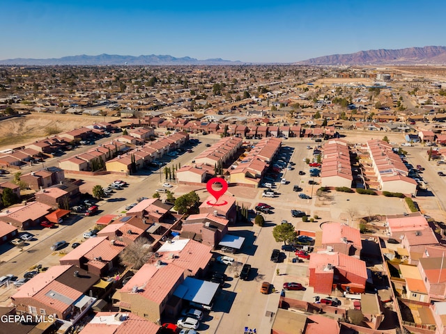 bird's eye view featuring a mountain view