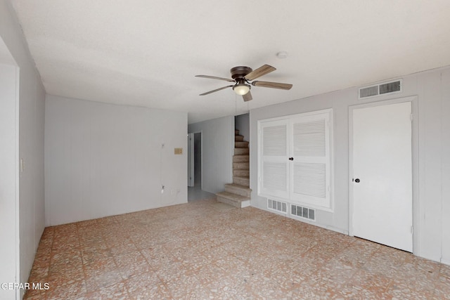 spare room featuring ceiling fan