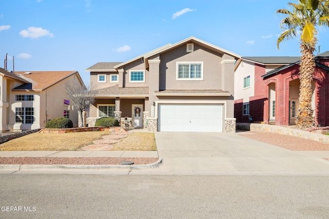 view of front facade featuring a garage