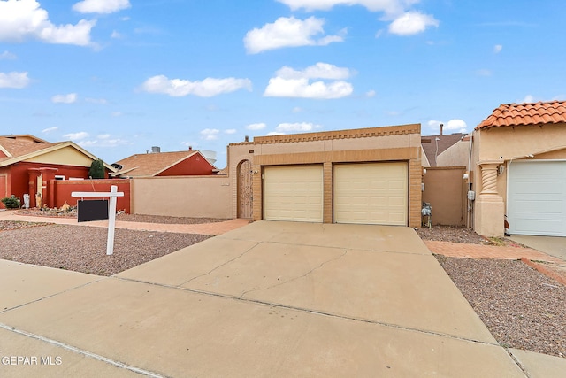 view of front of house with a garage