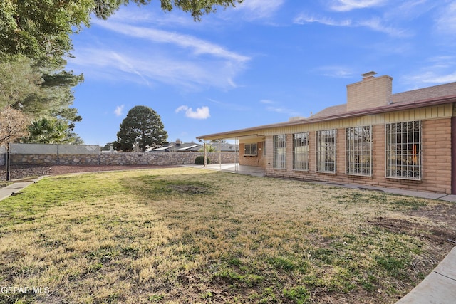 view of yard with a patio area