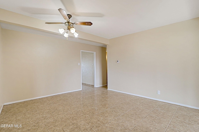 empty room featuring ceiling fan