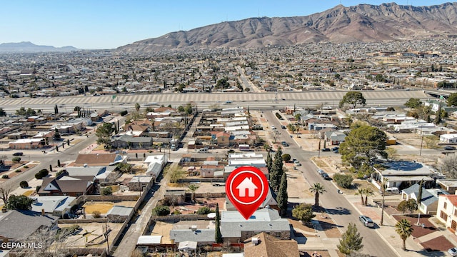 aerial view featuring a mountain view