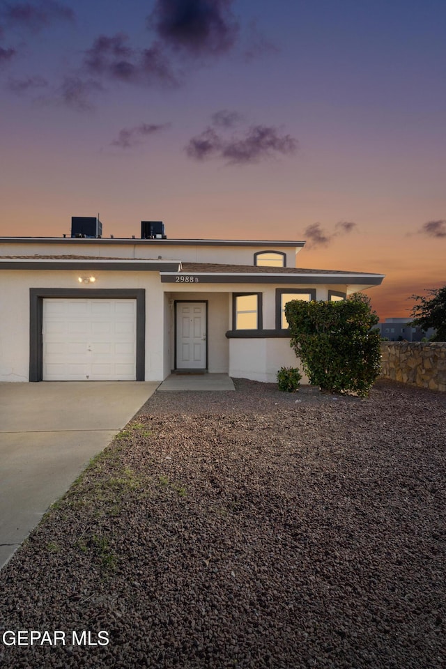 view of front of home featuring a garage