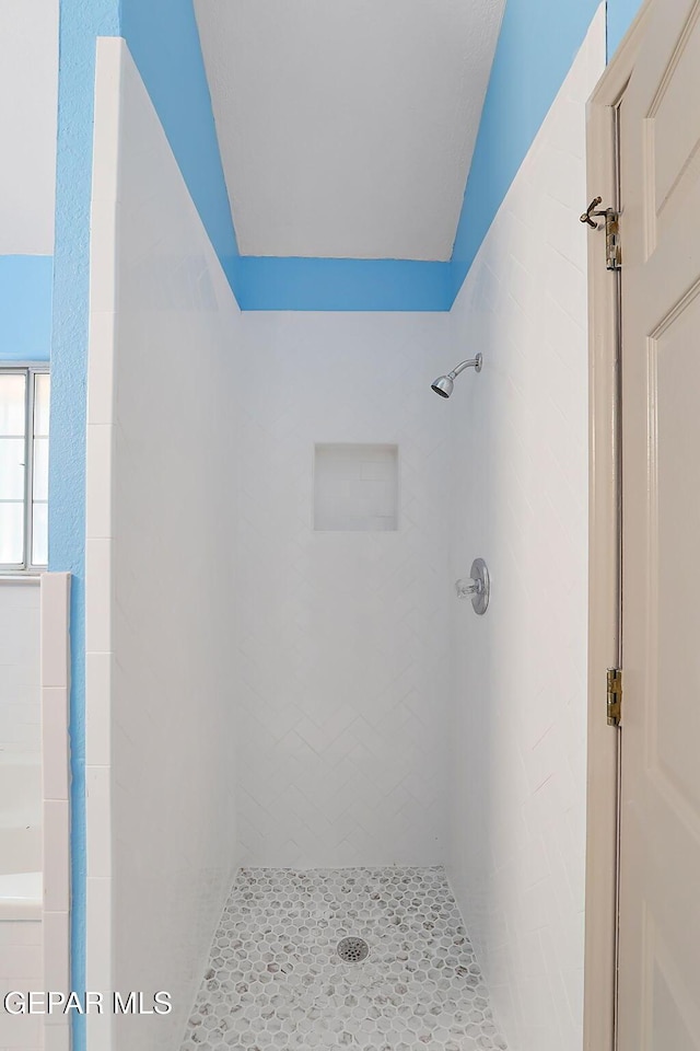 bathroom with tiled shower