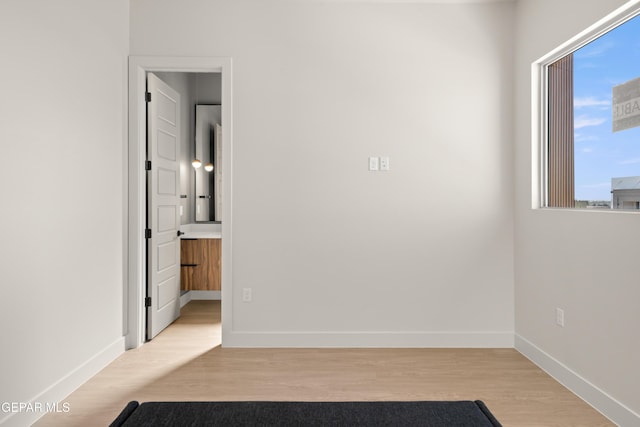 interior space with light hardwood / wood-style flooring