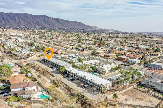 aerial view featuring a mountain view