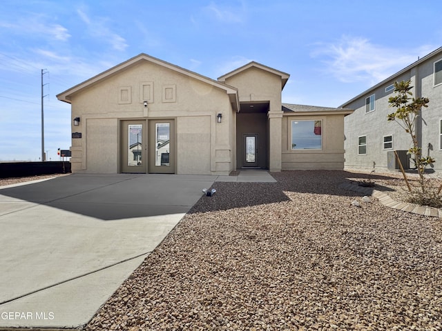 view of front of property featuring french doors