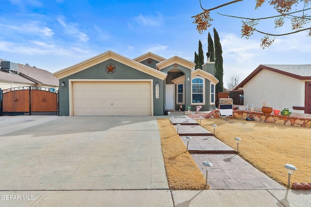 view of front of house with a garage